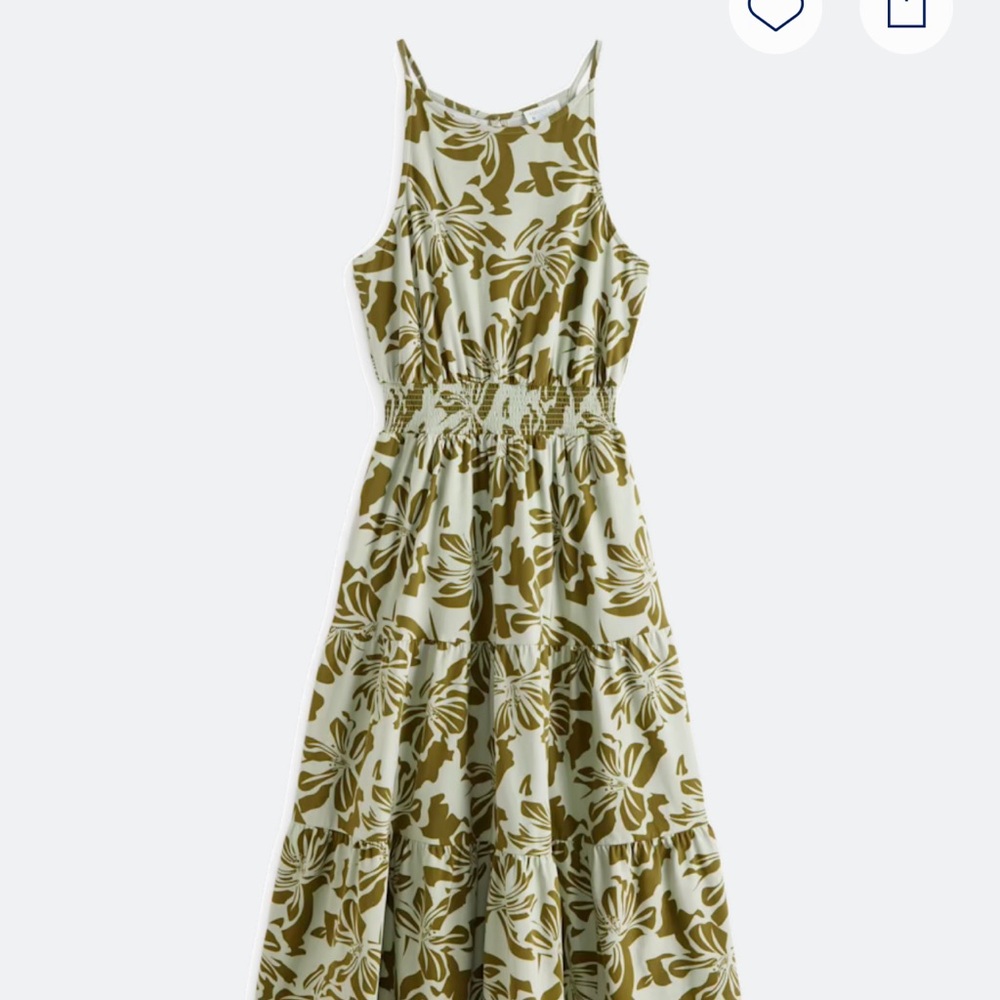 Market & Spruce Olive and Cream Maxi Dress